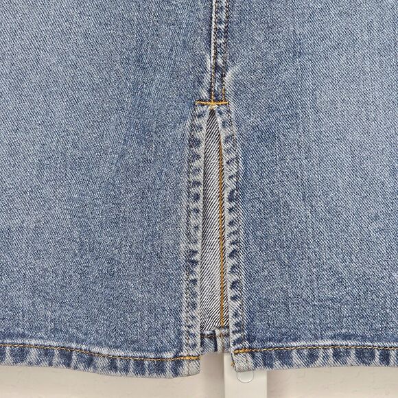 Vintage Bongo Denim Skirt High Waist 100% Cotton Blue Jean Y2K Size 7 - Picture 3 of 7